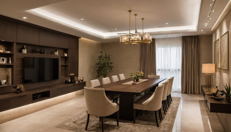 What must be approved before a Riyadh villa ceiling is closed shown in a luxury residential interior