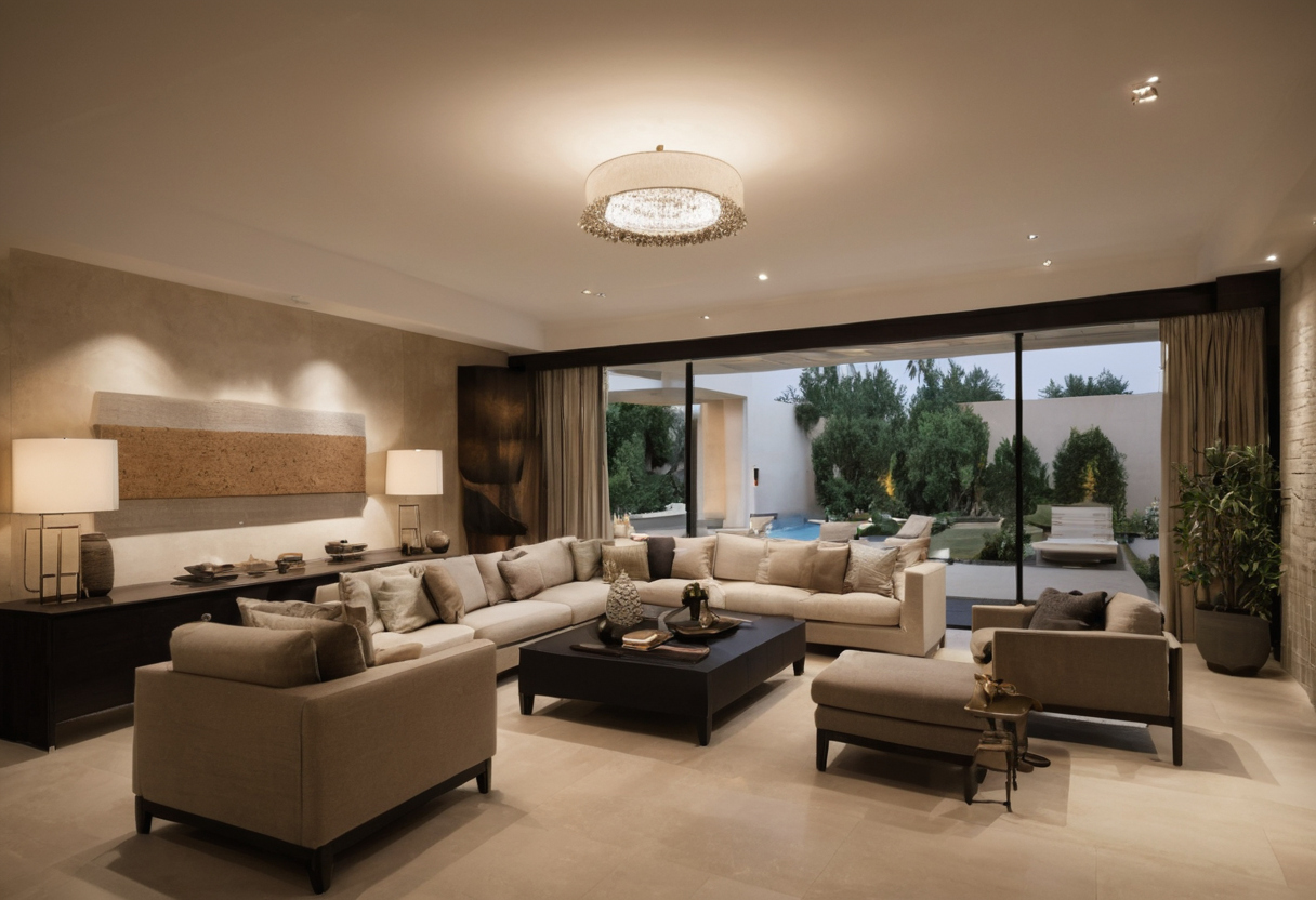 Luminaire specifications must be fixed before ceiling cut-outs and driver locations shown in a luxury residential interior