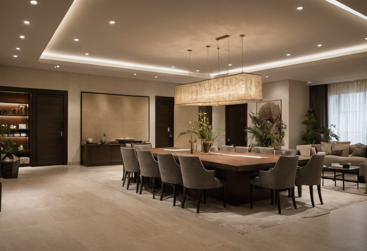 Luxury interior image showing Majlis acoustic approval should control samples, quotations, lead times, and substitutions